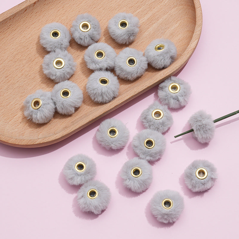 Wholesale 100pcs/pack  20MM Plush Ball Beads Spacers  DIY Beaded Pen Accessories